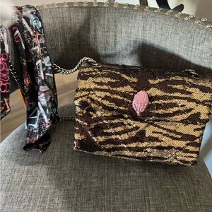 Sequin Tiger Print Shoulder Bag